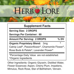 1 fl oz Herb Lore Teething Tincture Supplement Facts