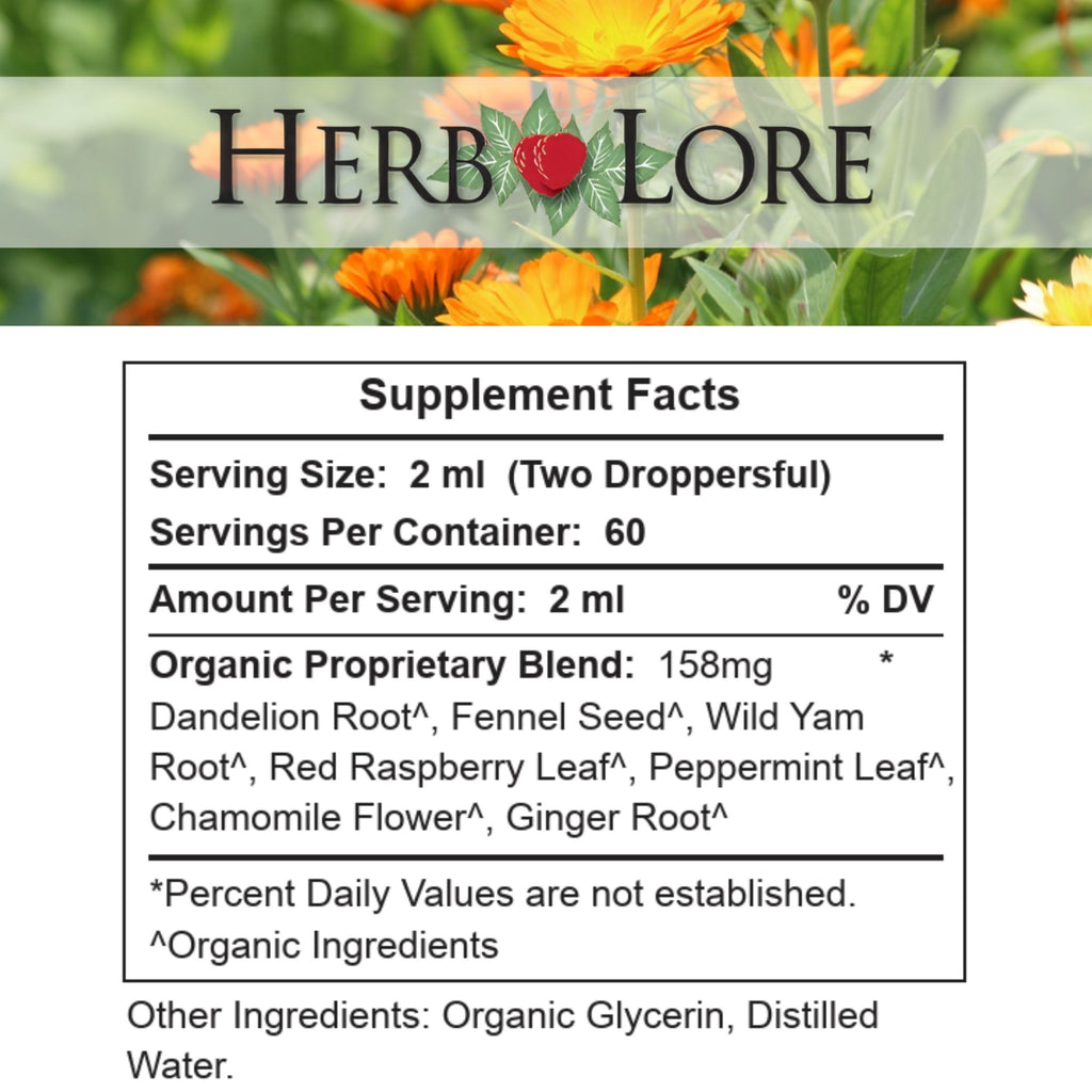 4 fl oz Ease the Quease Tincture Supplement Facts