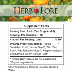 4 fl oz Ease the Quease Tincture Supplement Facts