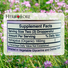 Alcohol Free Astragalus Tincture Supplement Facts