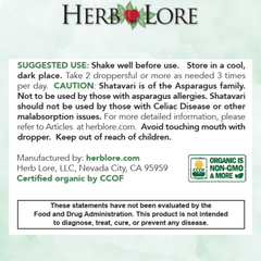 Shatavari Tincture Suggested Use