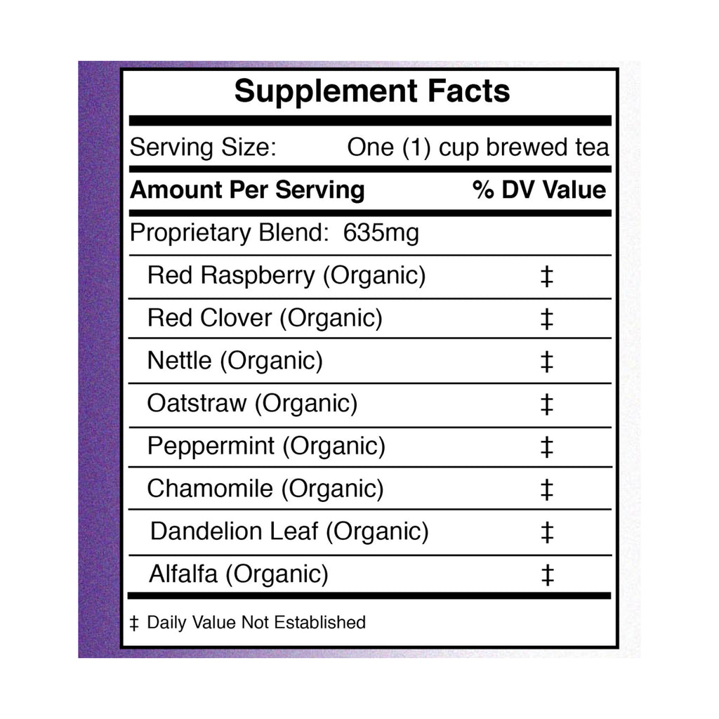 Herb Lore Preconception Tea Supplement Facts - Organic Fertility Tea