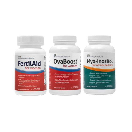 FertilAid for Women, OvaBoost & Myo-Inositol Combo – Supports Hormonal Balance and Reproductive Wellness