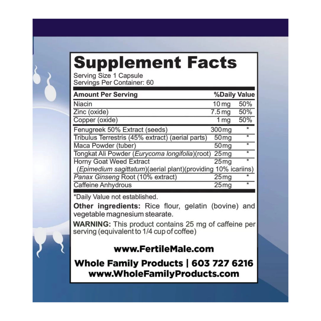 Fertile Male Supplement Facts