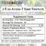 Supplement facts panel for 2 fl oz Anxia-T Ease Tincture with organic herbal blend ingredients and serving size details.