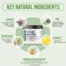 Infographic highlighting the key ingredients in Chrysin Plus DIM: chrysin, DIM, witch hazel, vitamin E, and Swedish pollen extract, with explanations of each ingredient's role.