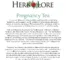 Detailed product description of Herb Lore Pregnancy Tea with traditional herbal benefits and usage notes