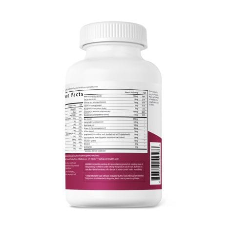 FH.PROWOMEN.REV03_3.125x8.25_400cc_SafetyCap_SFP2 econd half of Supplement Facts panel for FH PRO for Women with detailed information on minerals, antioxidants, and inositols