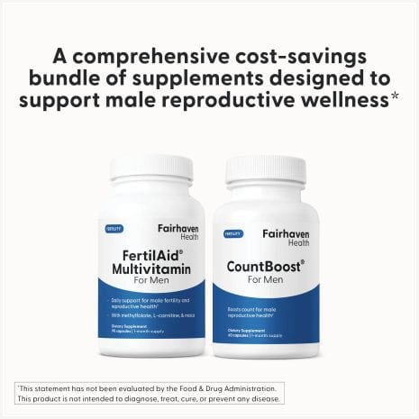 FH_ImageStack_FH.ASFAMCB_FertilAidMens_CountBoost_Bundle_FC FertilAid for Men and CountBoost for Men supplement bottles displayed together with text highlighting this bundle as a cost-effective solution for male reproductive wellness.
