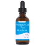 Front view of Herb Lore Pregnancy Tea Plus tincture bottle with blue and white label, alcohol-free herbal supplement 2 oz