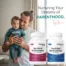 A smiling father holding his baby, next to bottles of FertilAid for Men and Women with the text: “Nurturing Your Dreams of Parenthood, Together.”