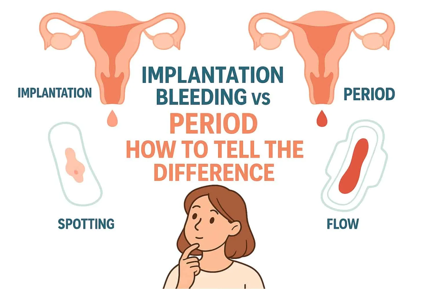 Implantation vs Period Bleeding Infographic