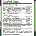 Menopause Complex Supplement Facts