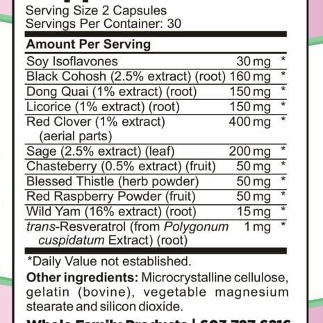 newsuppfacts Supplement Facts - Female Hormone balance
